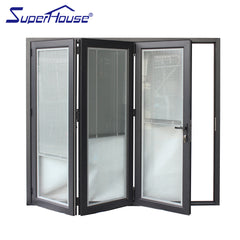 Double glazing folding door track aluminum louvered bifold doors gates on China WDMA