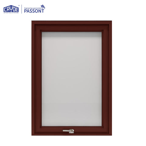 Double tempered glass extruded aluminum window frame top hung casement window on China WDMA