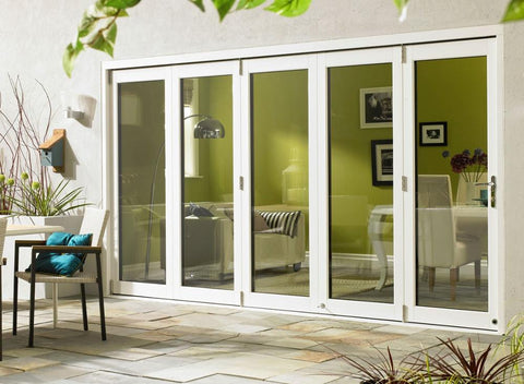 Double tempered glazing bi fold door Accordion aluminum glass patio exterior bifold doors on China WDMA