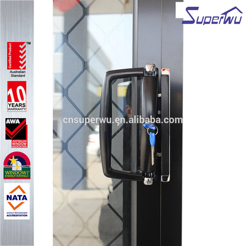 Energy saving Superwu brand aluminium shattered proof double door glass sliding doors on China WDMA