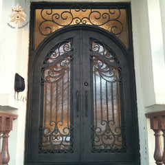 Export low french single/double exterior wrought iron doors NTED-105Y on China WDMA