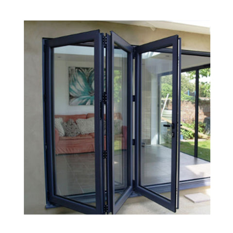 Exterior Customized Size Insulated Glass Aluminum Alloy Bifold Doors on China WDMA