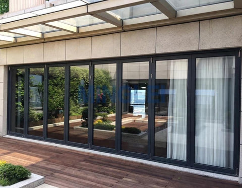 Exterior aluminium folding patio accordion glass doors on China WDMA