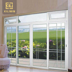 Factory price grill design 3 panel standard size aluminum sliding glass door for philippines patio veranda on China WDMA