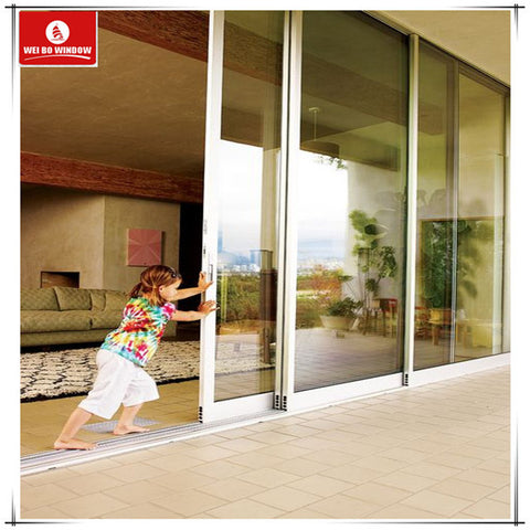 Foshan factory wholesale UPVC sliding glass doors with mosquito netting on China WDMA