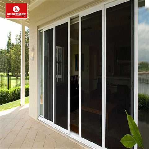 Foshan factory wholesale UPVC sliding glass doors with mosquito netting on China WDMA