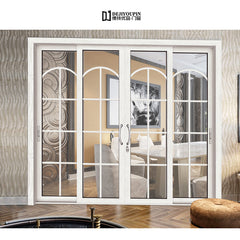 French style D88 aluminum accessories listed fire double entry bulletproof lower track interior glass sliding doors on China WDMA