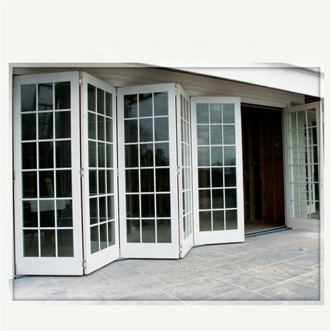 Gaoming Double glazing bi fold door Accordion aluminum glass patio exterior bifold doors on China WDMA