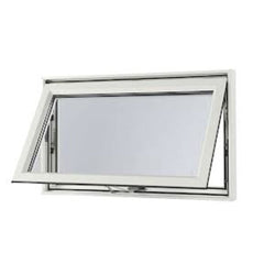 WDMA White Vinyl Awning Windows Single Hung UPVC Double Glazed Tempered Glass Windows