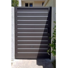 Powder Coated Entrance Aluminum Walkway Gate Aluminum Slat Fencing Gate