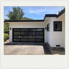 China WDMA Aluminum alloy material frosted glass new black sectional panel garage door