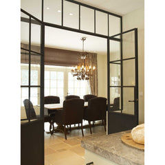 WDMA  Hotian Glass Doors Windows Manufacture Wrought Iron Main Entry Door