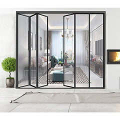 Slime Narrow Border Line Bi Fold Aluminum Patio Door Luxury Lowe Glass Slim Frame Aluminium Bifold Folding sliding door