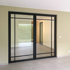 WDMA Double casement window design interior glass french doors