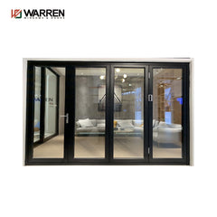 2022 Large size veranda aluminum bifold glass folding doors Custom made indoor accordion bi fold doors design