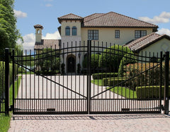 Modern Style Automatic Driveway Courtyard Aluminum Sliding Gate / Aluminum Gates And Fences Design With Factory Price