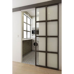 WDMA High quality Steel insulated sliding barn door steel frame sliding door with hardware