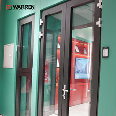 Modern Indoor Aluminium French Casement Swing Glass Door Internal Glass Walls Divider Interior Metal   Framed French Doors