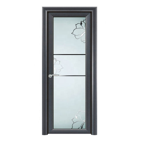 Interior Fiberglass Door Styles Aluminum Frame Frosted Glass Bathroom Toilet Door Nigeria