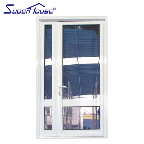 Triple glazed glass Son-mother french doors aluminum swing door on China WDMA