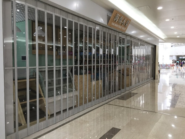 commercial aluminum full view glass roll up doors polycarbonate folding patio door on China WDMA