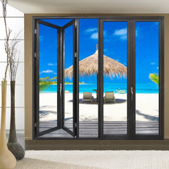 China WDMA aluminum glass folding/ bifold/ bi folding doors windows