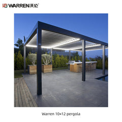 10x12 deck pergola with aluminum alloy waterproof roof