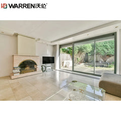 WDMA 96x80 Sliding Aluminium Double Glazing Brown lnsulating Interior Door Wholesale