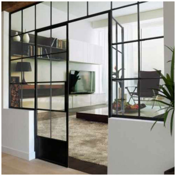 WDMA New Design Double Height Panoramic Glass Internal Steel Patio Doors