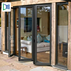 Aluminum patio / balcony double glass exterior accordion folding door Folding glass balcony aluminium bifold doors