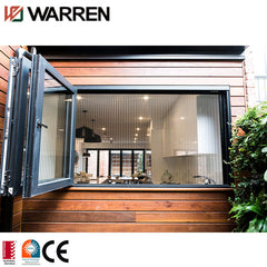 Aluminum balcony folding frameless bi folding vertical french window