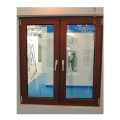 WDMA Antique PVC Frame Double Glazed Tempered Glass Windows with Rubber