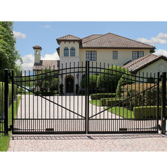 Luxury House Main Courtyard Elegant Aluminum Entrance Accordion Driveway Fence Gate