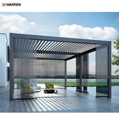 Warren waterproof design remote control electric aluminum outdoor pergola