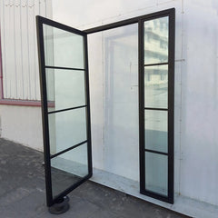 WDMA Commercial wrought iron door and glass entrance steel doors top quality steel window design