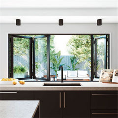 China WDMA Aluminium Doors Frameless Vinyl Kitchen Aluminum Vertical Folding Window