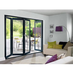 New Style Powder Coated Smooth Slide Aluminum Folding Glass Villa Entrance Door