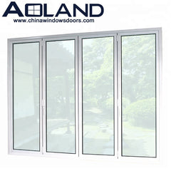 High quality aluminium glass white color veranda folding doors with thermal break on China WDMA