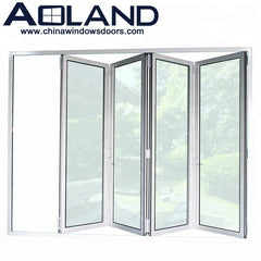 High quality aluminium glass white color veranda folding doors with thermal break on China WDMA