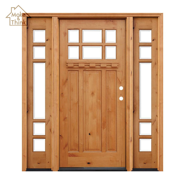 High quality villa front exterior entry solid wood glass garden door on China WDMA