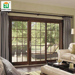 Home Interior french 4 panel patio sliding doors for balcony double glass sliding door with grills on China WDMA