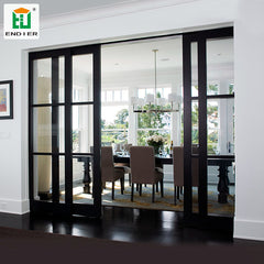 Home Interior french 4 panel patio sliding doors for balcony double glass sliding door with grills on China WDMA