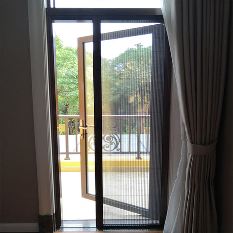 Home decoration Safe Aluminum Right Custom Hotel Door Screen Sliding Folding Screen Door on China WDMA