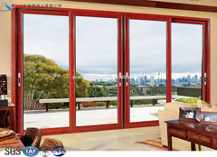 Hot sale wooden color wood grain frame sliding Glazing Low-E tempered glass windows and doors for Bedroom Kitchen Villa