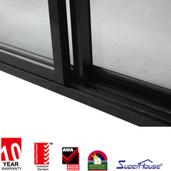 Hurricane proof CSA/NFRC/ NOA and AS2047 standard double toughened glass Thermal break double glass 4 panel sliding door on China WDMA