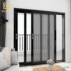 In Stock Best prices custom specification 12mm tempered glass door black aluminium mosquito net sliding door for nigeria outdoor on China WDMA