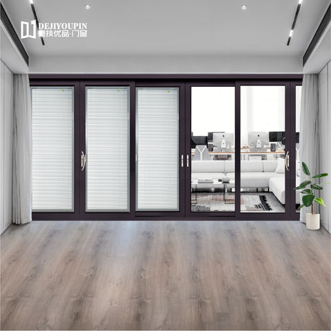 Kitchen 2 Panel D100B folding glass exterior commercial double fire rated residential aluminum sliding door on China WDMA