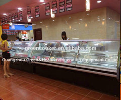 Lift up curved glass deli/fresh food commercial refrigerator on China WDMA