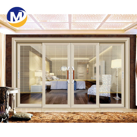 Low cost family house design aluminum profile slide style glass doors patio door on China WDMA