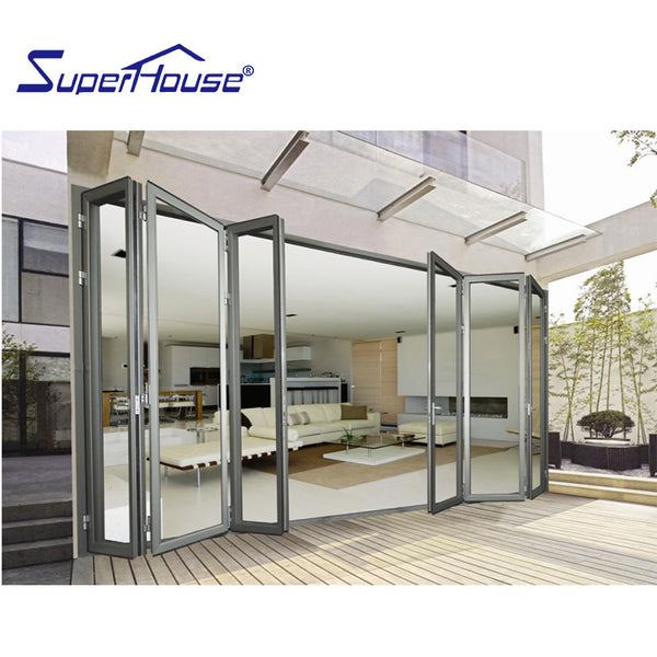 Luxury house villa doors custom high quality glazed soundproof folding doors on China WDMA